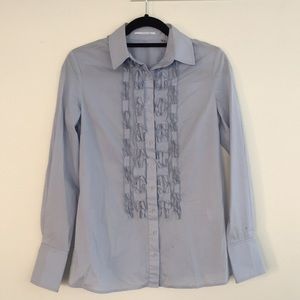 T Tahari Blue Button Down